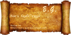 Bari Györgyi névjegykártya